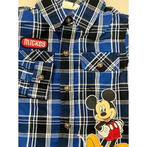 Disney Baby Mickey Mouse Plaid Button-Up Shirt 24M‎ Cotton